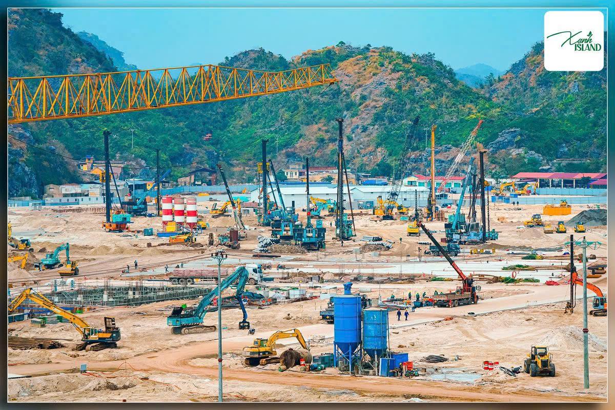 hinh anh thi cong moi nhat tai xanh island cat ba