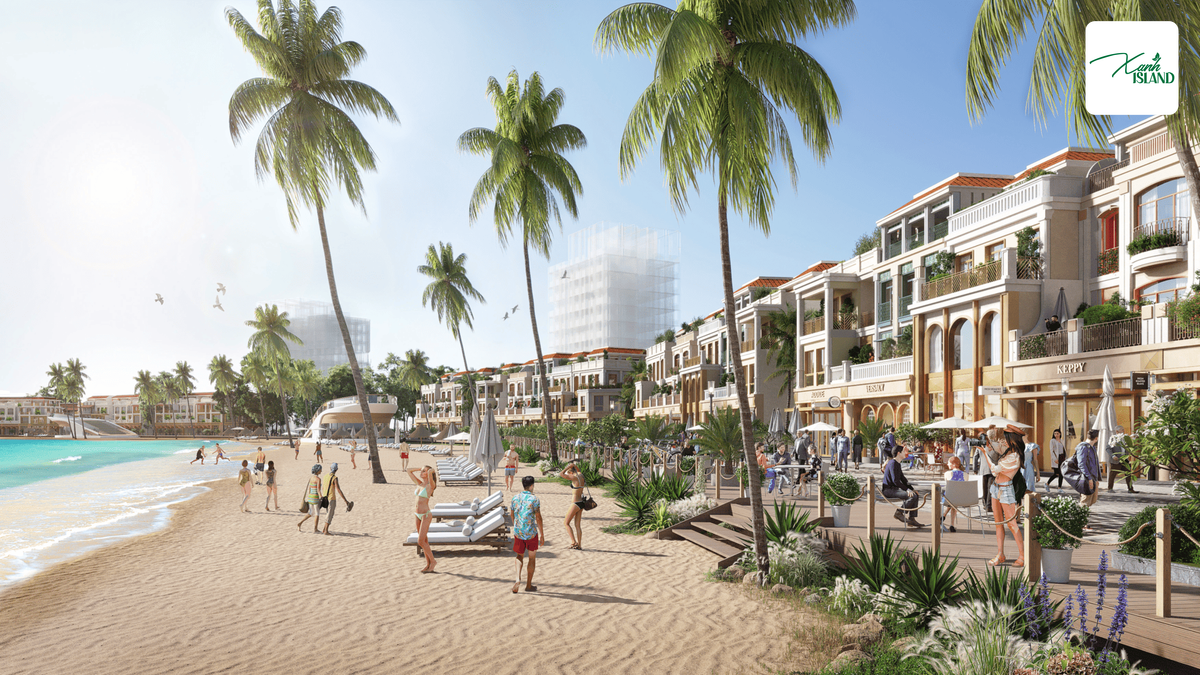 phoi canh bai tam rieng xanh island cat ba