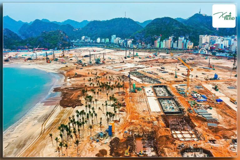 hinh anh du an xanh island cat ba dang xay nen mong